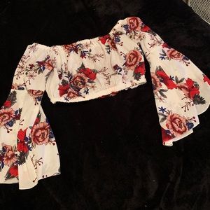 Off shoulder floral top, size XL